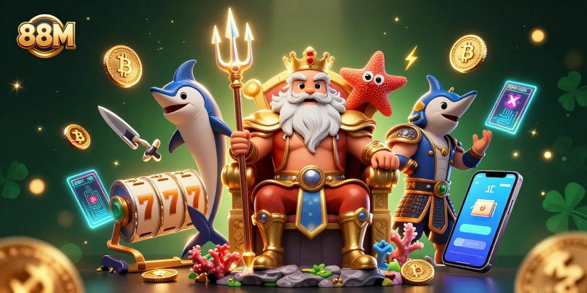 Spin the reels at 88M with Neptune, the sea king, and dazzling slot elements.