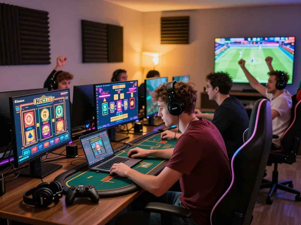 Exciting online gaming experience at Hitclub showing players engaged in various games, highlighting the keyword tải hitclub.