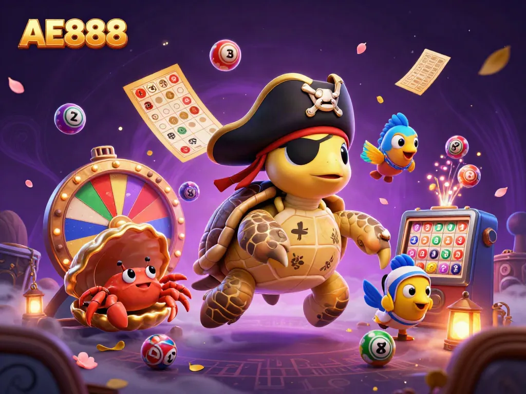 Experience the excitement of AE888 gaming with colorful elements and lively characters in a vibrant, immersive scene.