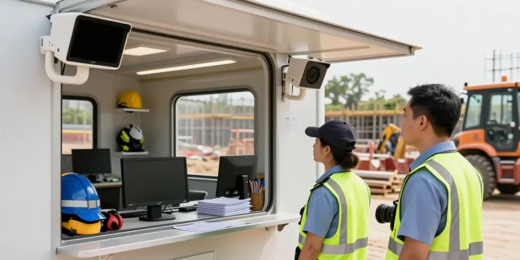 Construction Site Security: Trusted provider monitoring a busy site.