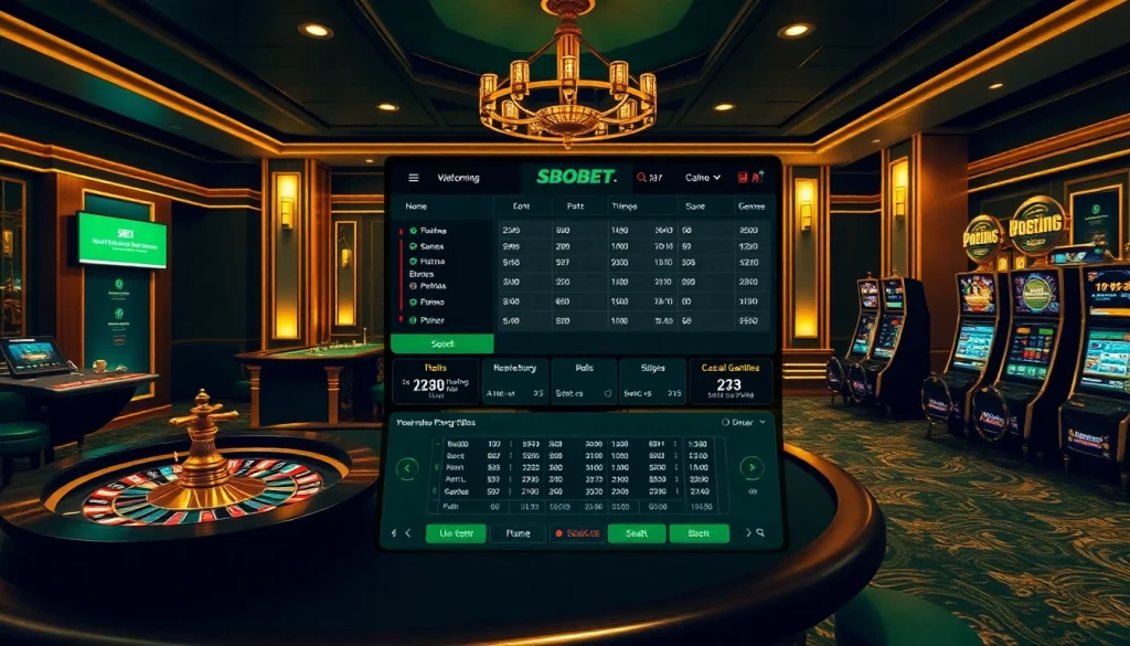 SBOBET betting interface showcasing advanced features for online gamblers.