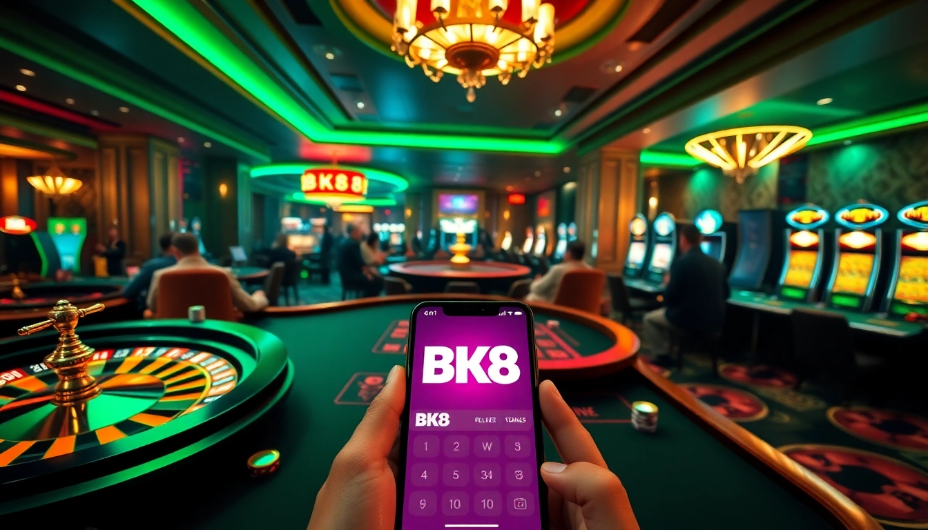 Placing bets at BK8, an exciting online casino experience with vibrant tables and games.