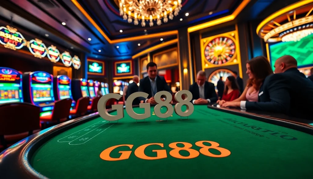 Players enjoying a thrilling blackjack game at GG88, showcasing the vibrant casino atmosphere.