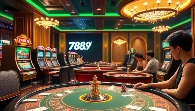 Experience the excitement of 789bet with luxury casino tables and vibrant gaming action.