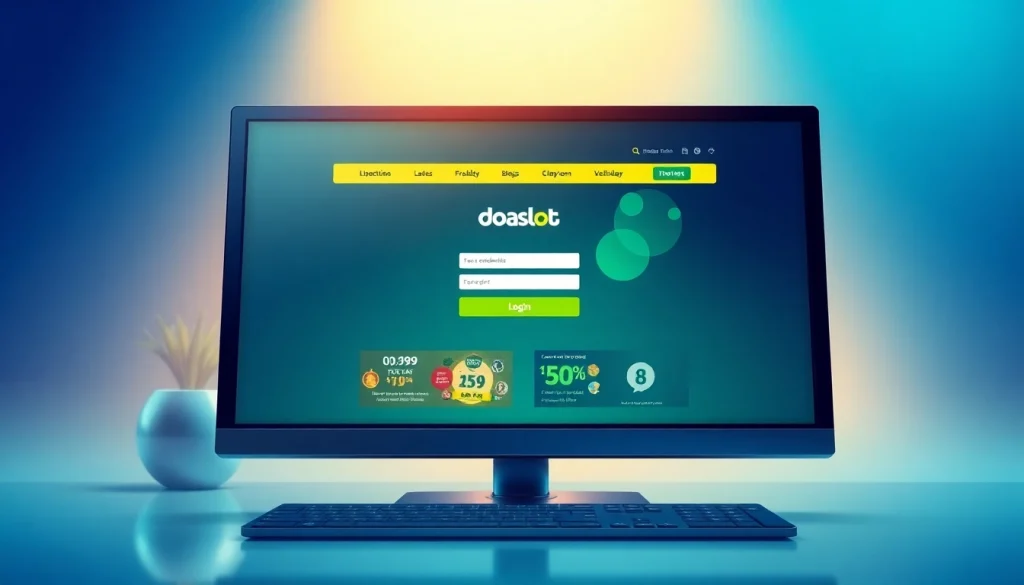doaslot login interface on an engaging computer screen with user-friendly design