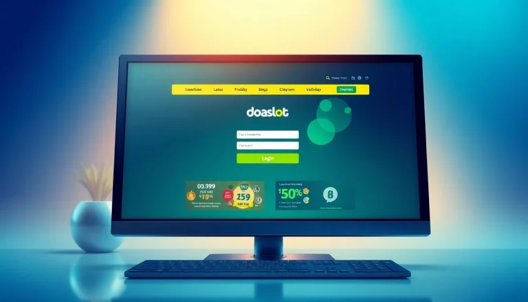 doaslot login interface on an engaging computer screen with user-friendly design