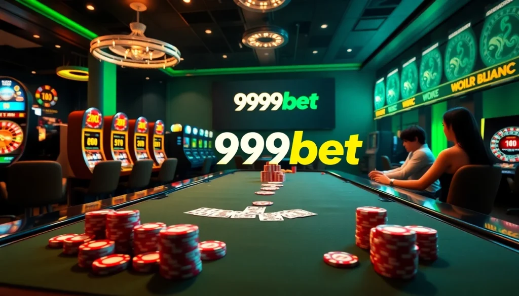 Engaging players enjoying a thrilling game at 999bet's luxurious casino table.