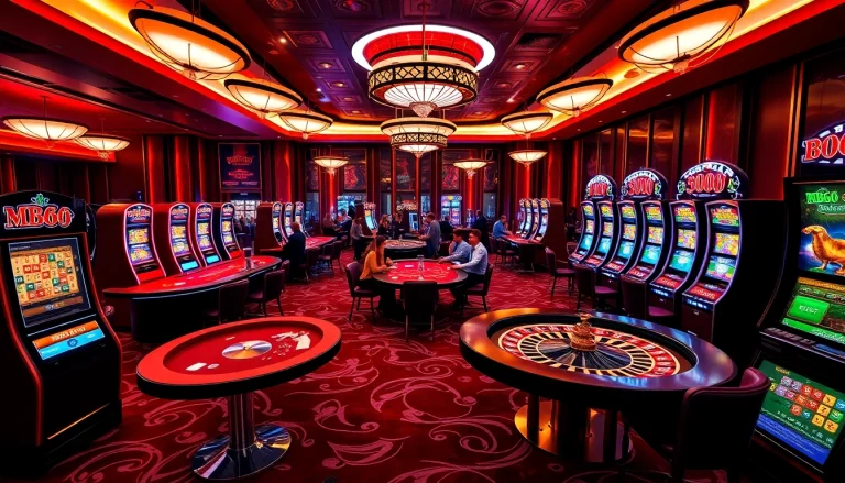 Players celebrating wins at MB66 casino tables showcasing poker, slots, and vibrant gaming action.