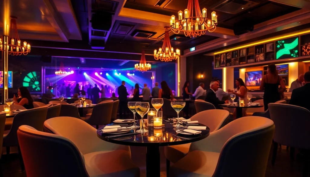 Dinner sxm at Club Noir: Upscale nightlife with stunning ambiance, elegant seating, and gourmet dishes.