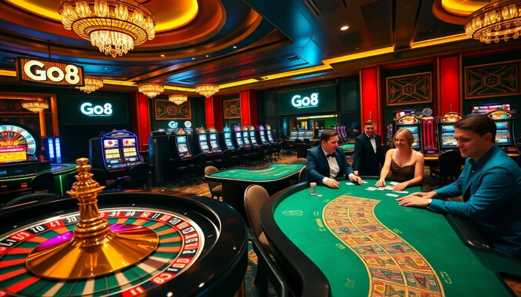 Experience the excitement at Go8 casino with lively gaming tables and thrilling roulette.
