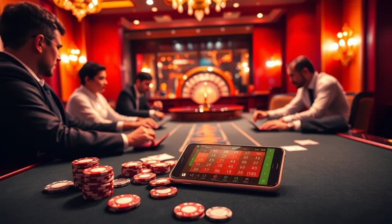 Players enjoying a professional poker game while using the 777g App for betting strategy.