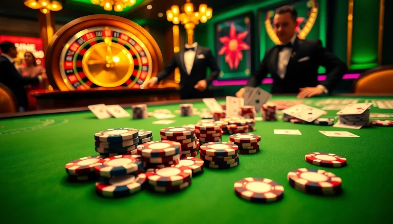 Experience ta88's exhilarating gambling with a luxurious casino table featuring poker chips and vibrant cards.