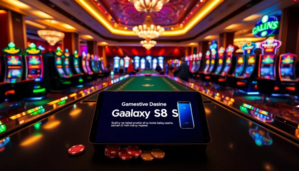 Players enjoying a thrilling game at S8 casino, showcasing excitement with Samsung Galaxy S8 promotion.