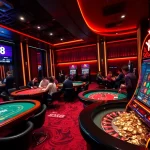 xx88 players engaging in an exhilarating casino atmosphere with vibrant gaming tables and illuminated slot machines.