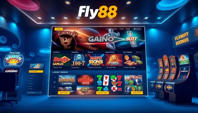 Dynamic online gambling interface showcasing fly88 .com with exciting game options.