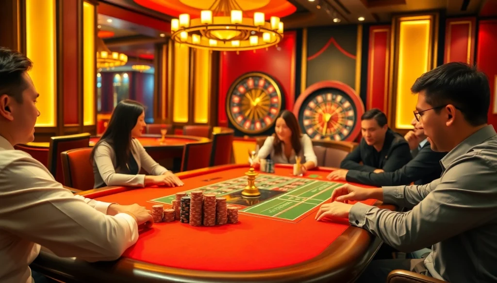 MM88 gaming table scene showcasing high stakes and thrilling casino atmosphere.