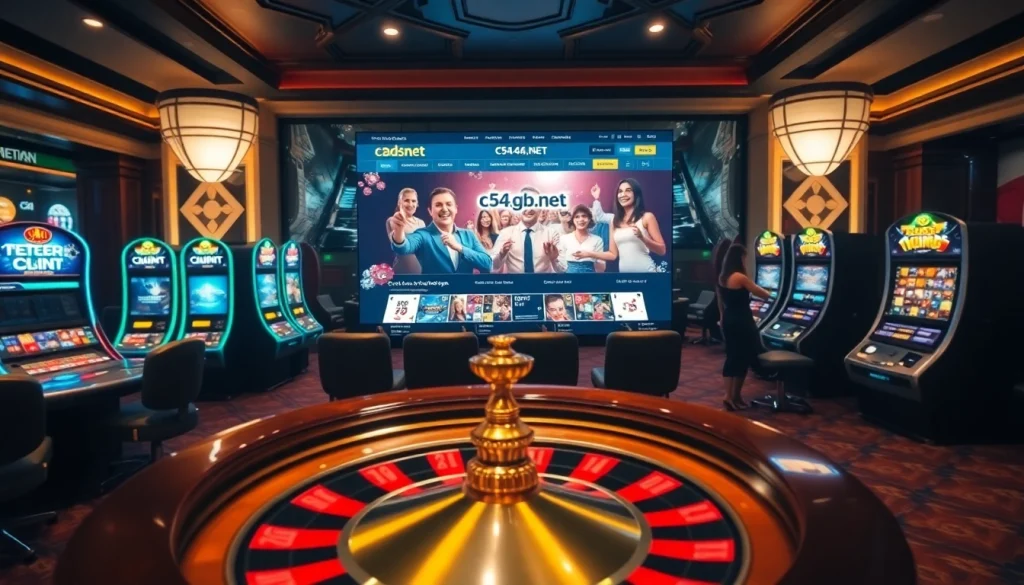 Experience the excitement of online gaming at c54.gb.net with vibrant casino visuals.