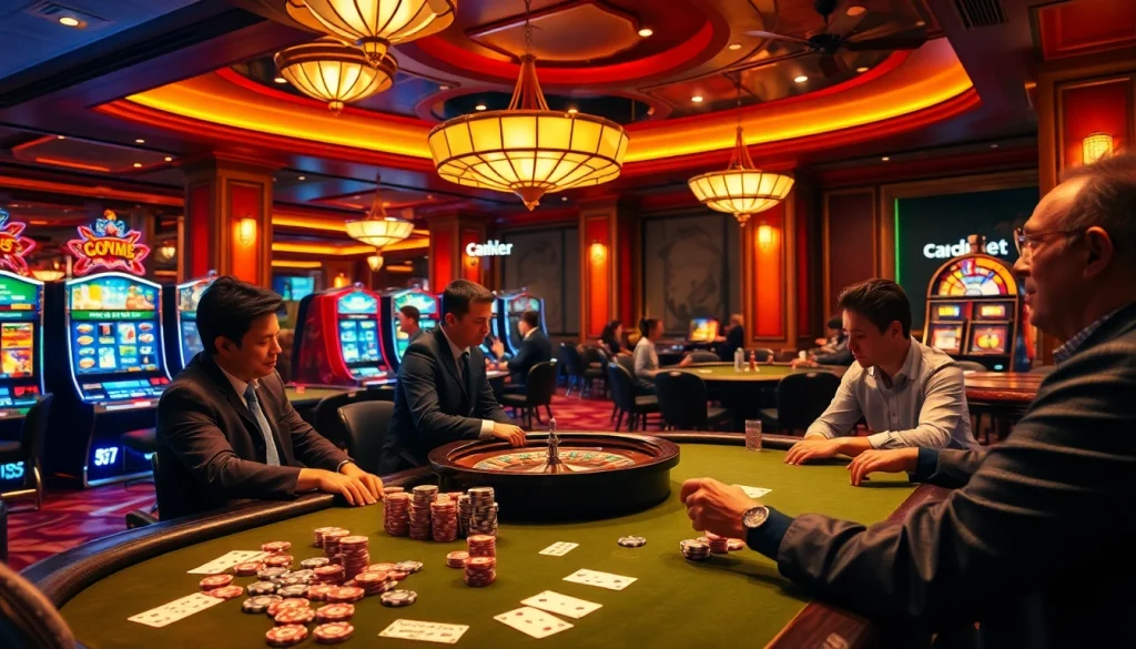 Players at S8 engage in thrilling poker games in a luxurious casino atmosphere.