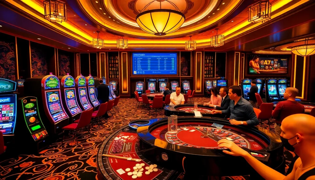 This image highlights a luxurious casino environment showcasing games and excitement from https://kjcpro.it.com/.