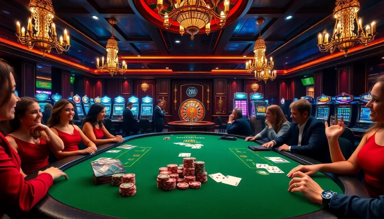 Players engaged at a luxurious poker table in the 789bet casino atmosphere.