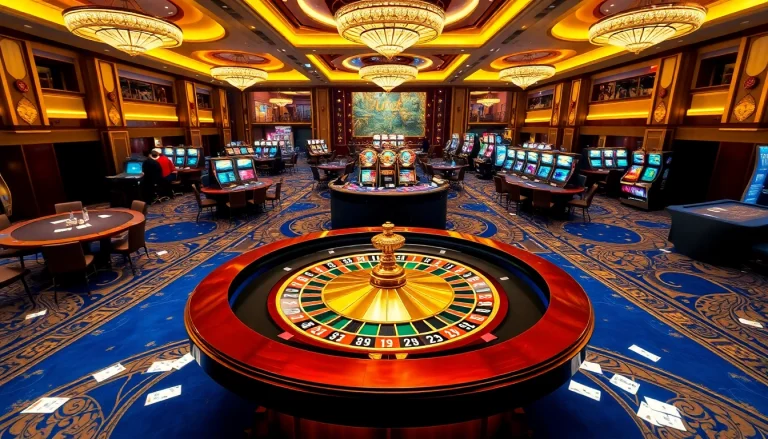 UU88 roulette table with players in a vibrant casino scene showcasing excitement and luxury.