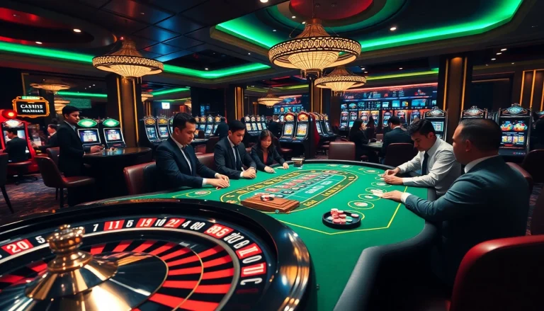 Engaging scene showcasing kèo nhà cái with players enjoying poker and casino games.