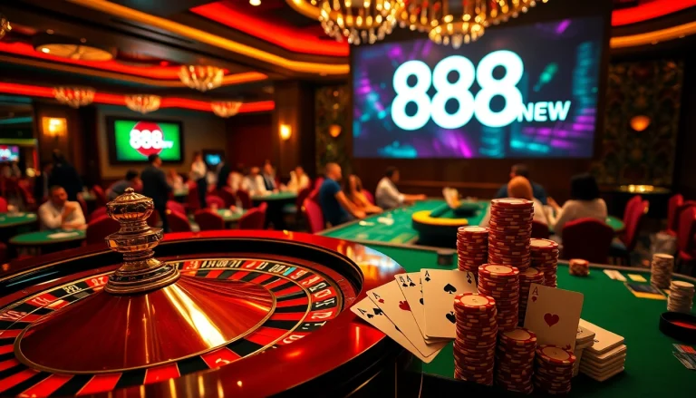 Experience thrilling moments at 888new casino with exquisite poker tables and vibrant gameplay.