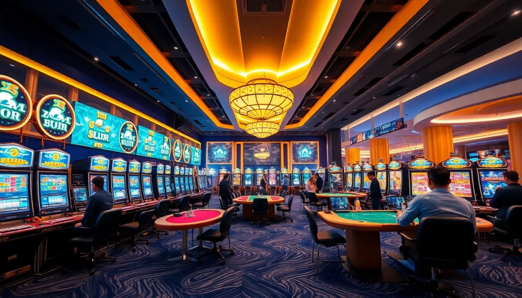 Experience the excitement of good88.hu.net with vibrant casino games and engaging players in a modern setting.