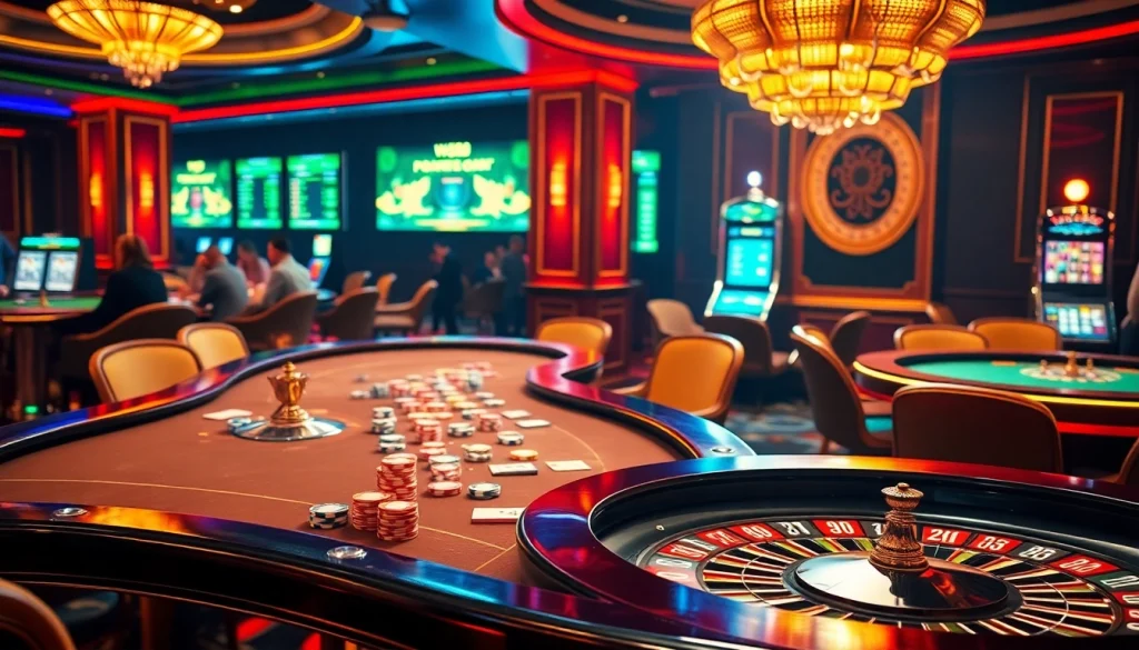 Experience the excitement of betting at ww88.com with lively casino tables and vibrant gaming elements.