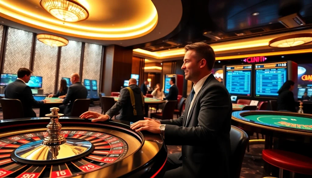 Engaging players at okvipwin.live enjoying live casino games in a vibrant setting.