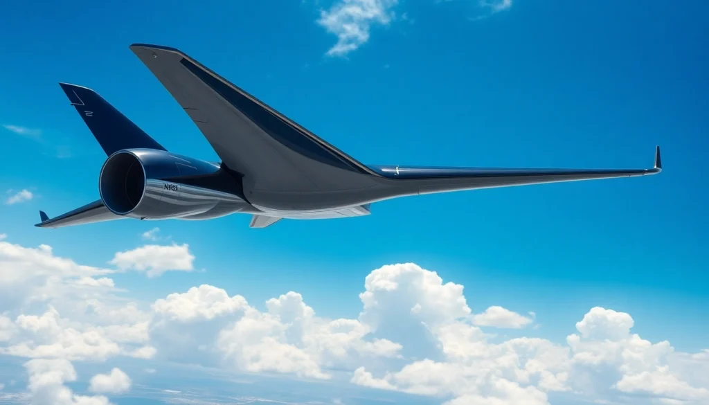 NK88 aircraft flying against a bright sky, showcasing modern aviation design and technology.