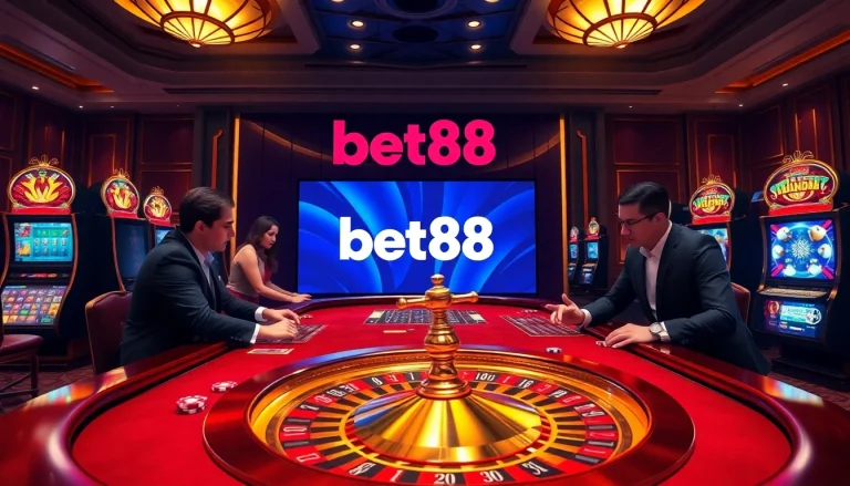 Experience high-stakes gambling at https://bet88e.gold/ with vibrant chips and a gold roulette wheel.