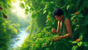 Learn how to get dmt naturally from plants like Mimosa hostilis and Psychotria viridis in this vibrant illustration.