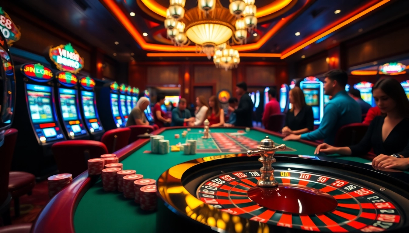 Experience thrilling gameplay with VIN88 at a luxury casino table full of excitement.