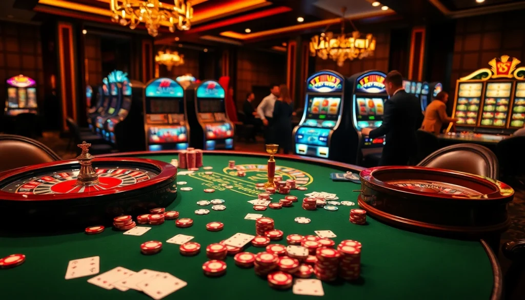 Experience the thrill of playing at Bin88 Casino with luxurious tables and exciting games.
