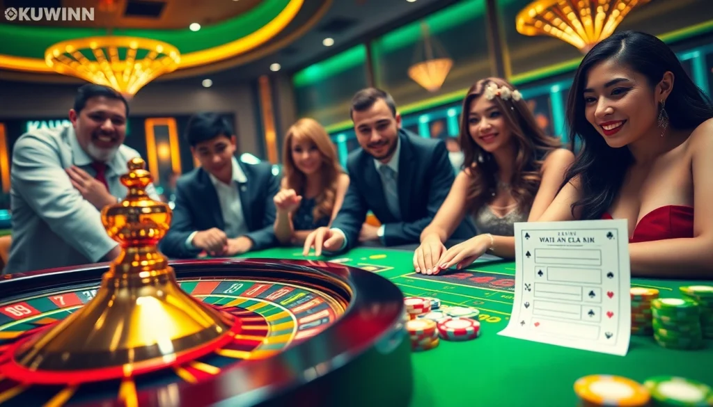 Kuwin online casino interface showcasing vibrant gaming elements and thrilling action.