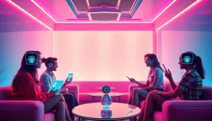 Interactive AI Chatbots in a Cozy Lounge - Explore Spicy AI Experiences