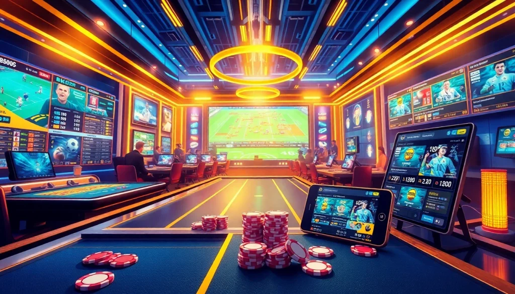 Experience the thrill of betting at bk860s.com with vibrant casino and sports betting visuals.