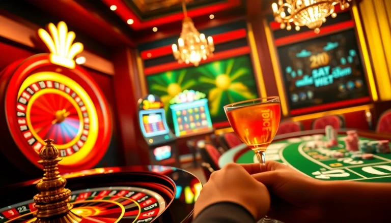 Experience thrilling gambling at 33win with luxurious casino tables and vibrant slot machines.