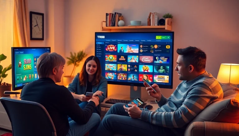Engaging online gaming platform showcasing TR88, modern interface, diverse users.