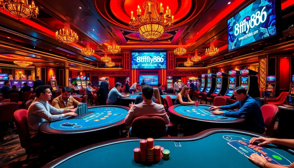 Experience the thrill of gambling at https://8fly886.com/ with vibrant poker tables and roulette.