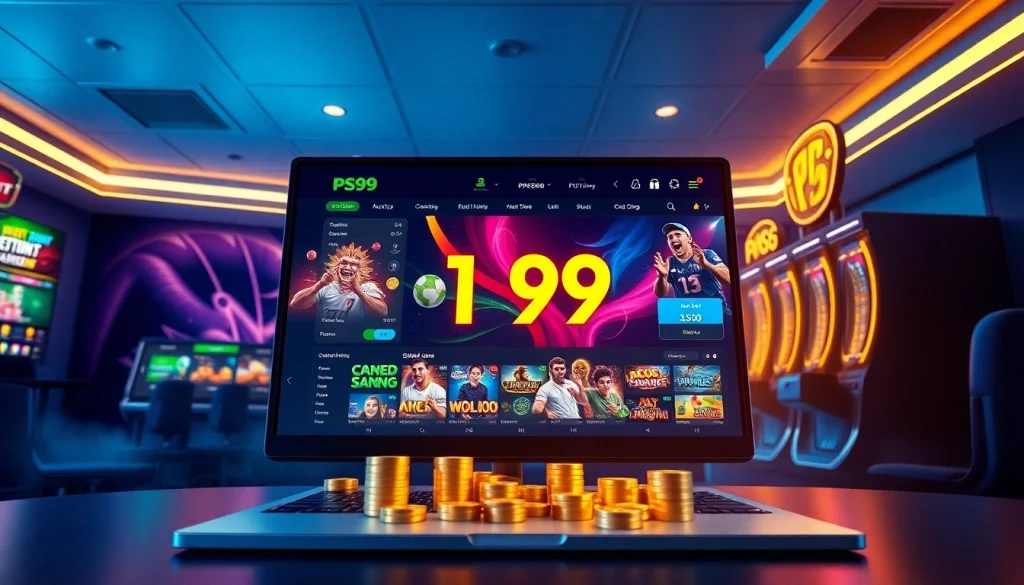Dynamic PS 99 online gaming experience showcasing sports betting and live casino action.