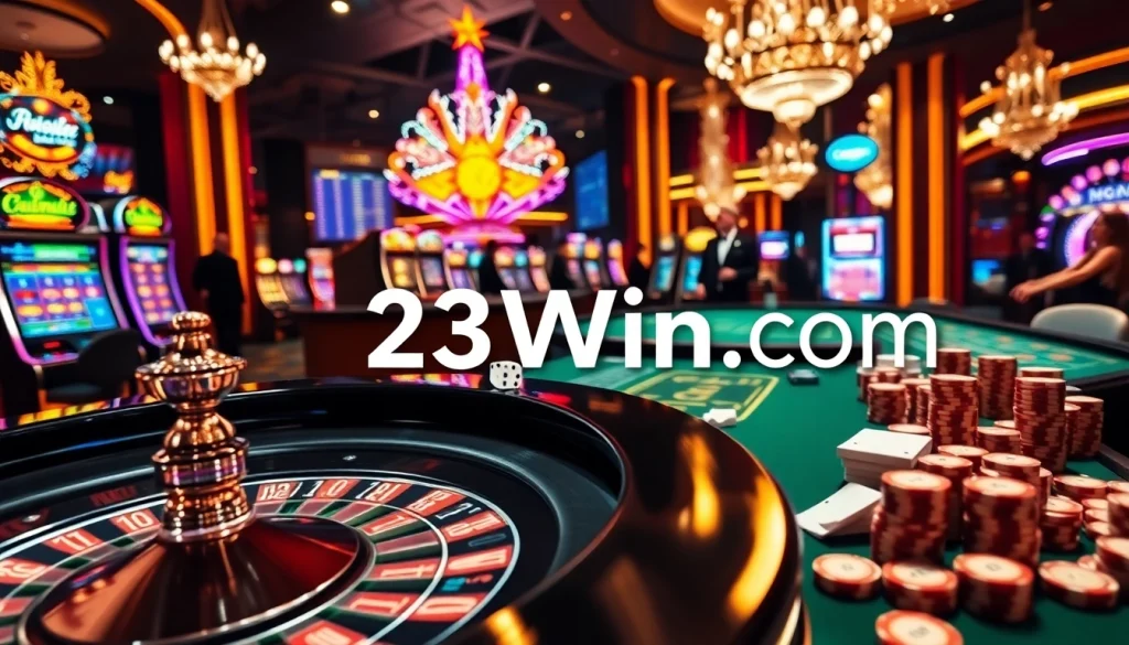 Experience the thrill of betting and winning with 23Win com in a glamorous casino setting.