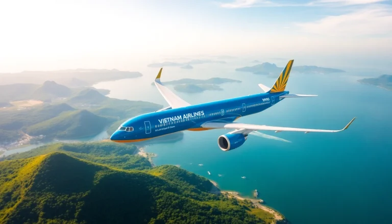 Vietnam Airlines VN168 flight soaring over lush landscapes from Da Nang to Hanoi