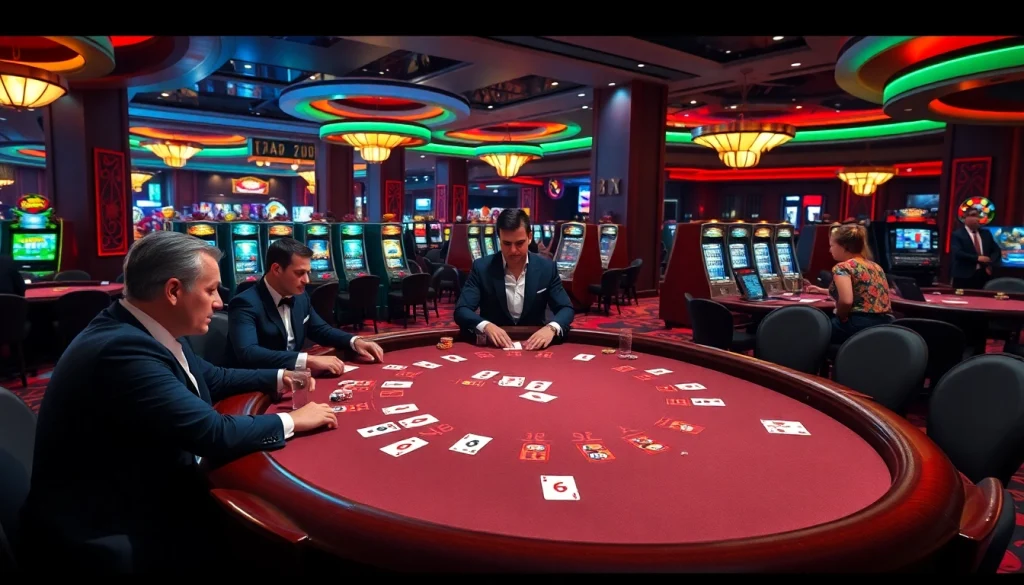 Experience the thrill of 22jl's high-stakes poker action with colorful chips and strategic gameplay.