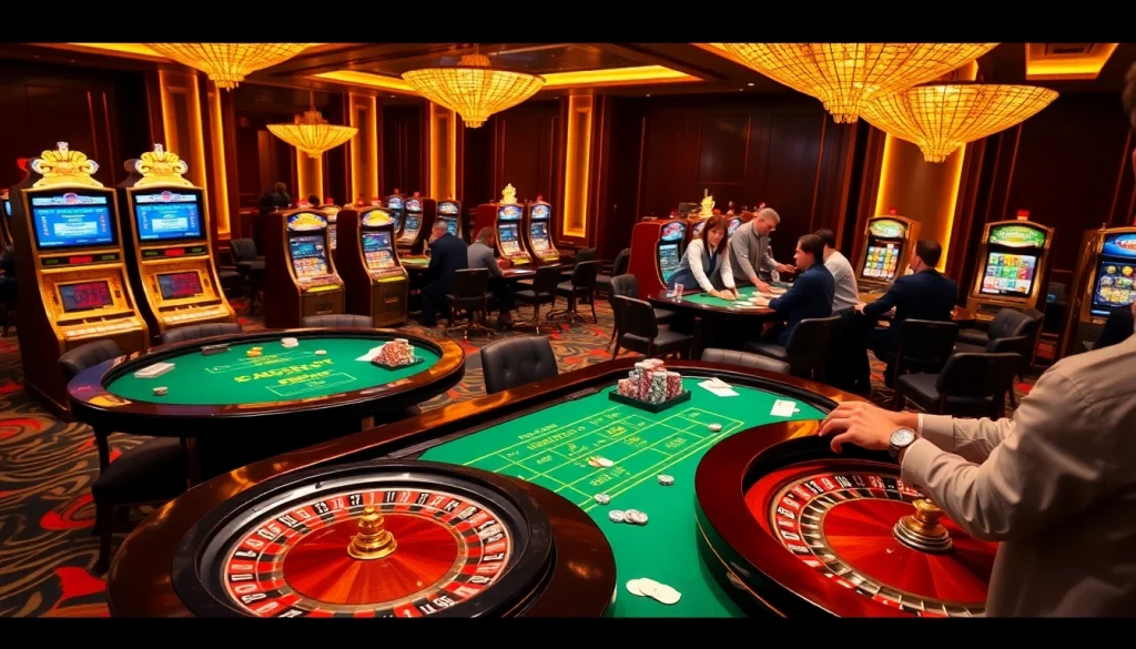 Experience high-stakes gaming with excitement at http://33winn.gold/ featuring elegant casino tables and players.