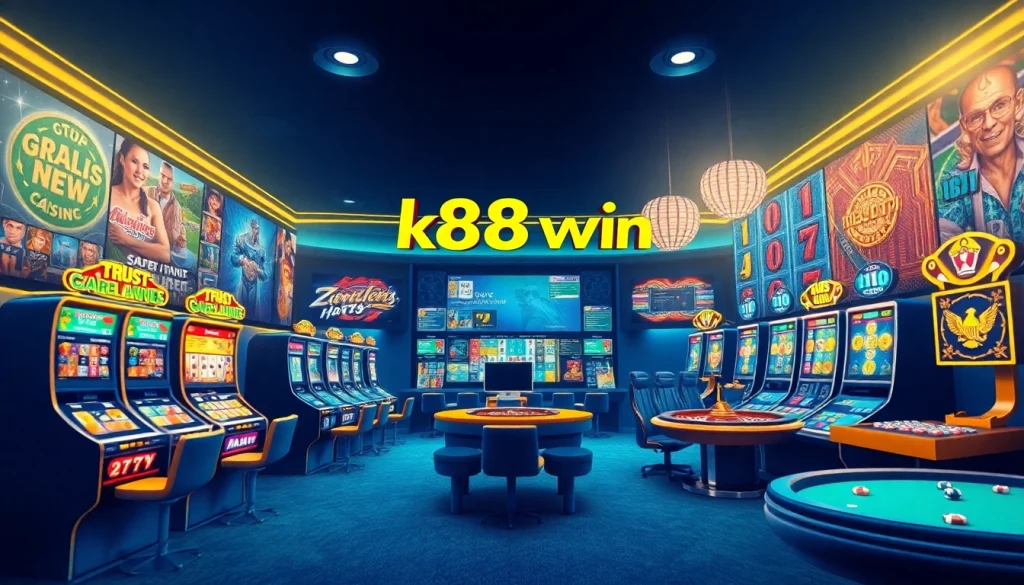 K88win exciting online gaming interface featuring sports betting and slot games.