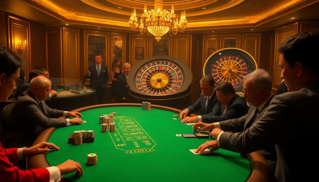 Engaging gambling action at MK8's luxury casino with poker games and roulette excitement.