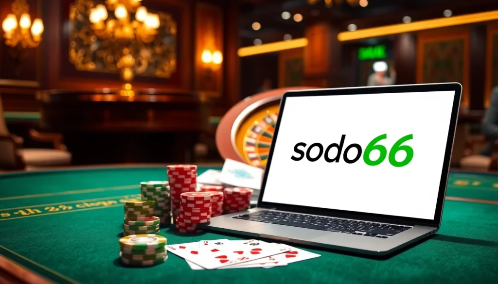 Players enjoying vibrant casino games at sodo66's luxurious online platform.