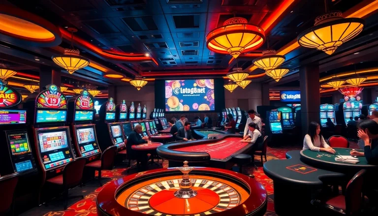 Players enjoying thrilling games at loto188.gb.net's luxurious casino environment.